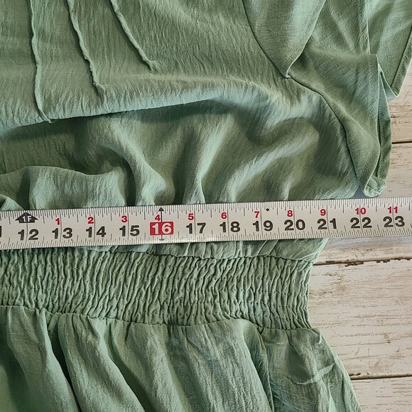 Hanna Nikole Green Ruffle Tiered Maxi Dress Plus 20W Party Modest Dance NEW - Picture 5 of 11